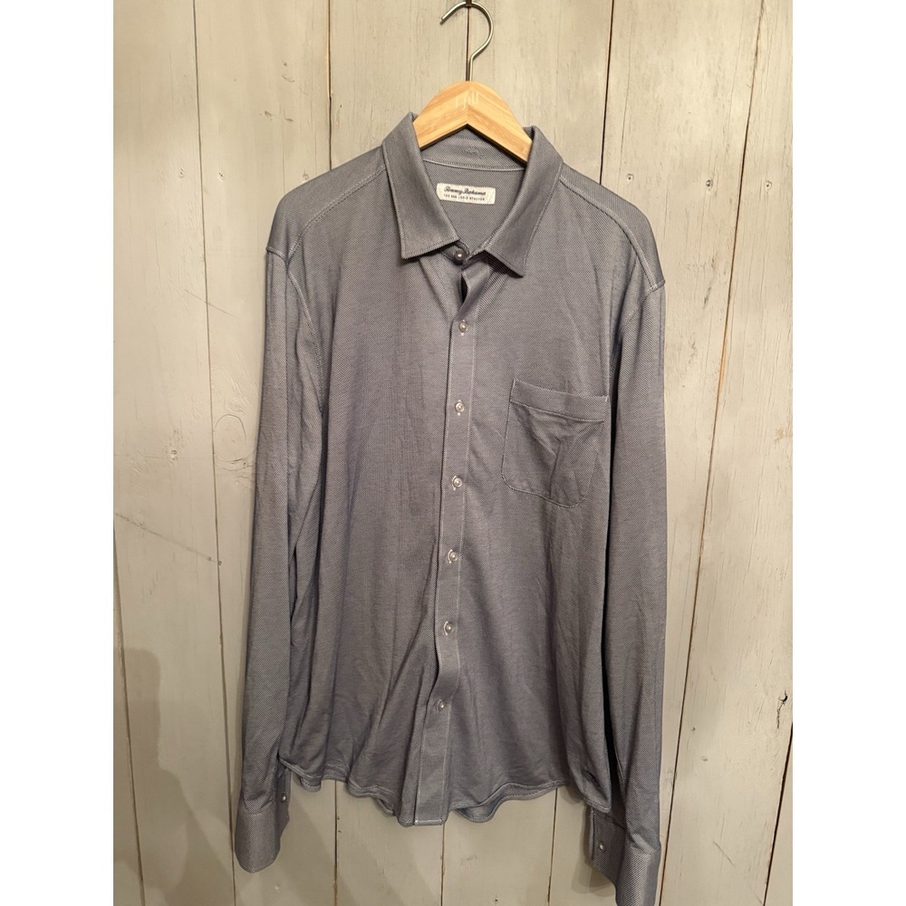 Tommy Bahama San Lucio Stretch Shirt Men XL Button Up Textured Knit 148$